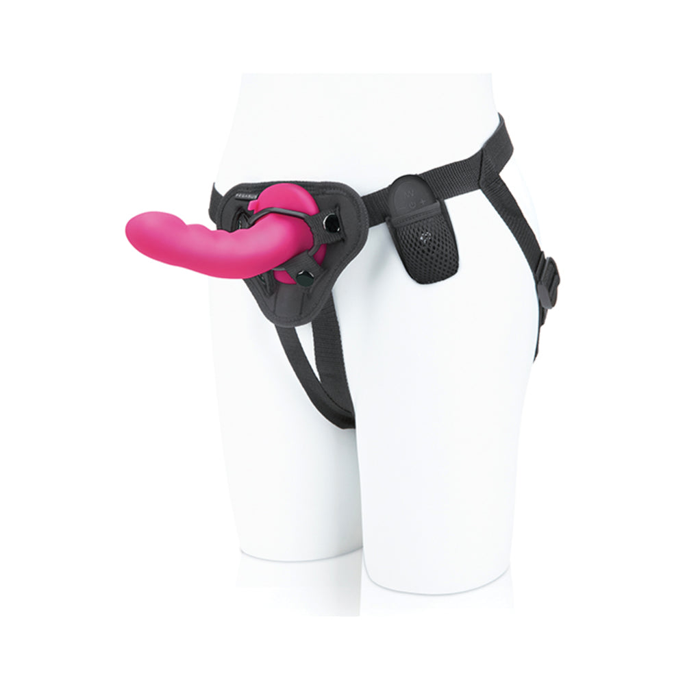 CNVNAL-75940_3 Pegasus 6" Wireless Remote Control Curved Ripple Peg With Harness Pink - Image 1