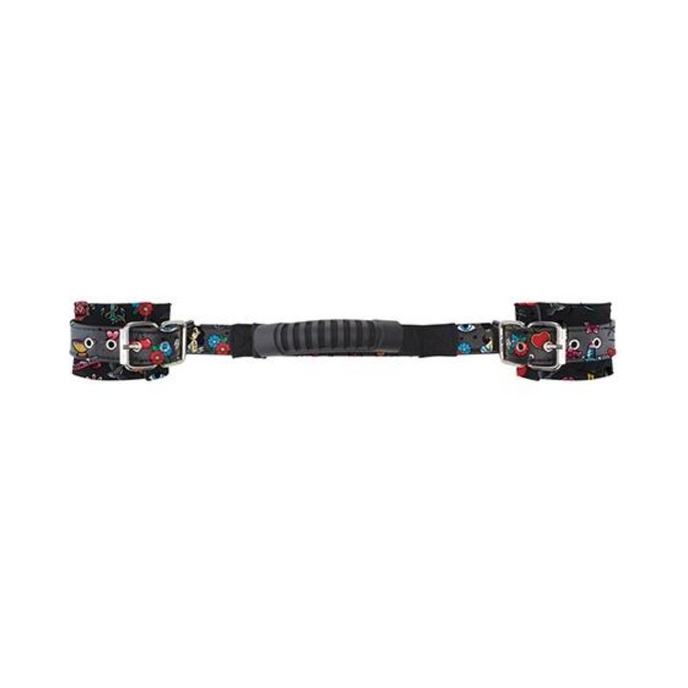 CNVNAL-75994_a2dcfe0e34dc20a756f3828eb35d5c36 Ouch! Old School Tattoo Printed Cuffs W/ Strap Handle - Image 1