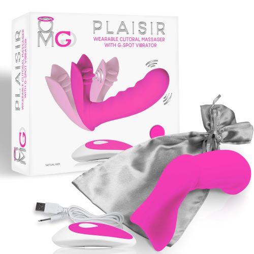DLOMGRV195e5e2e3bf2ad5 OMG Plaisir Wearable Clitoral Massager, G-Spot Vibrator Pink - Image 1
