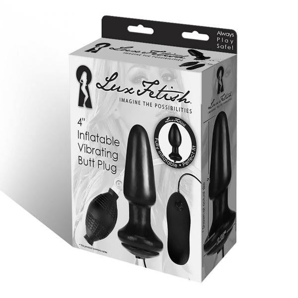 ELLF53045bb488c34e040 Lux Fetish 4 inches Inflatable Vibrating Butt Plug Black - Image 1