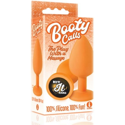 The 9's Booty Call Silicone Butt Plug Orange Hit It Hard