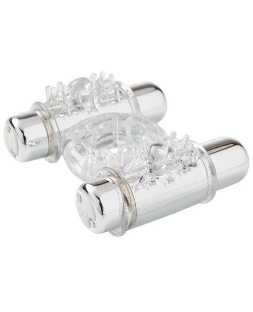 NCBTM37CLdoublevibratingcockringclear Nu Sensuelle Double Action Cockring 2x7 Function - Clear - Image 1