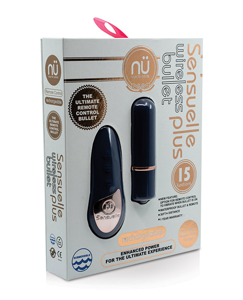 NCBTW70NBLbulletvibratorblue Nu Sensuelle Remote Control Wireless Bullet Plus - Navy Blue - Image 1