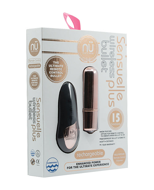 NCBTW70RGbulletvibratorrosegold Nu Sensuelle Remote Control Wireless Bullet Plus - Rose Gold - Image 1