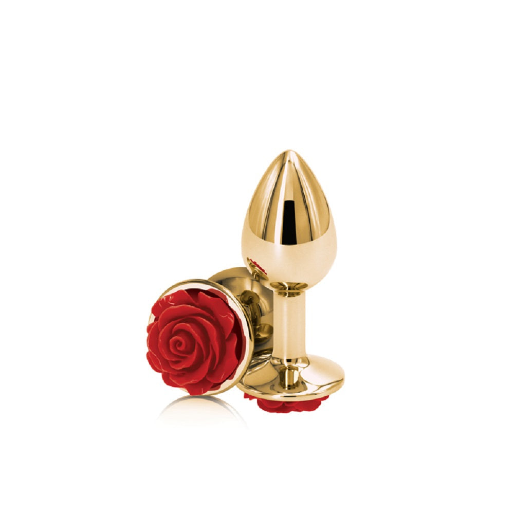 NSN-0965-16_RearAssets_1 Rear Assets Rose Anal Plug - Small - Red - Image 1