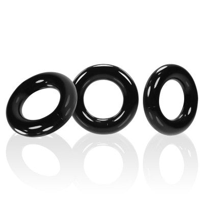 OX3047willyrings3pkcockringsblack Oxballs Willy Rings - Black Pack of 3 - Image 1