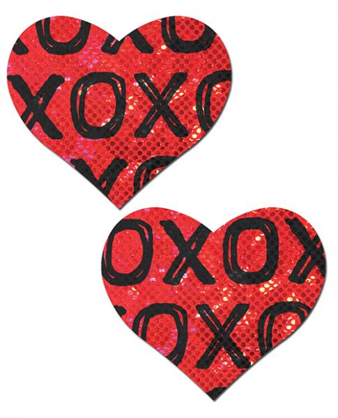 PASHRTXORDBK5d80a44d335f0 Pastease Shattered Glass Disco Ball Red With Black XO Heart - Image 1