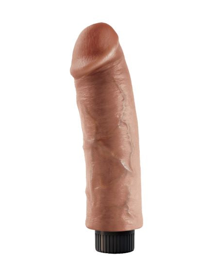 PD5403-22kingcock8invibratingcocktan3 King Cock 8 Vibrating Cock - Tan - Image 1