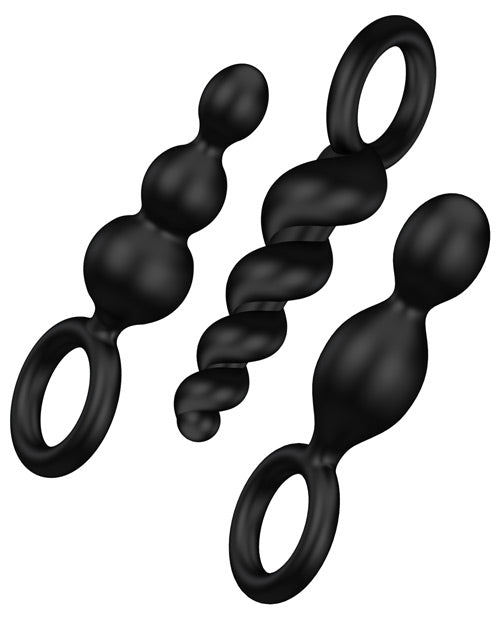 SAT0756satisfyerblackbuttplugstrainingkit Satisfyer Booty Call Plugs - Black - Image 1