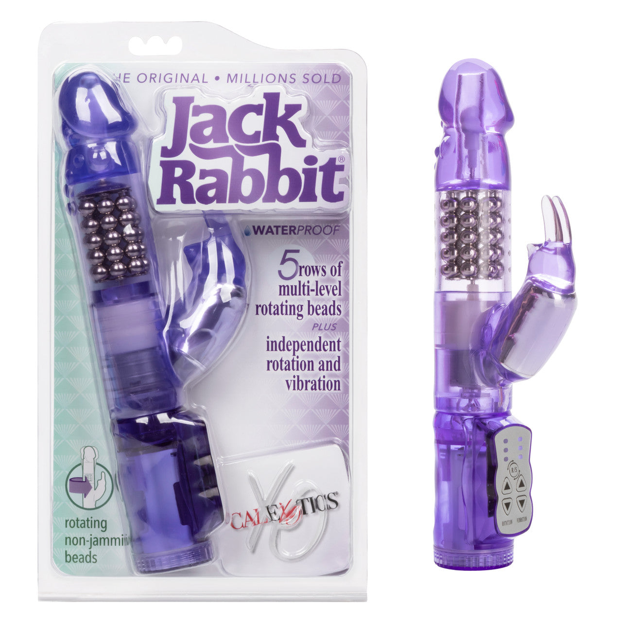 SE061080jackrabbitvibratornewpkg Jack Rabbit w/Floating Beads Waterproof - Purple - Image 1