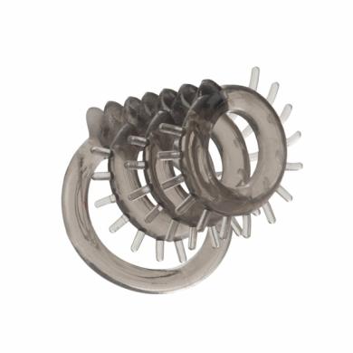 SE562930-2 Support Master Triple Ticklers Cock Ring Smoke - Image 1