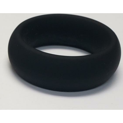 Wide Silicone Donut Ring Black 2 "