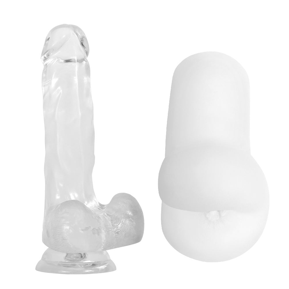 clearlycombo Gender X Clearly Combo Dildo And Stroker Clear - Image 1