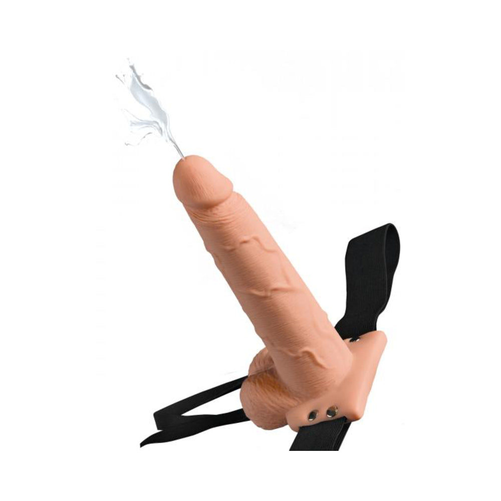 mc-pic_jpg_283e1284-f2f9-4bcc-8809-b5714004b47c Fetish Fantasy 7.5in Hollow Squirting Strap-on With Balls, Flesh - Image 1