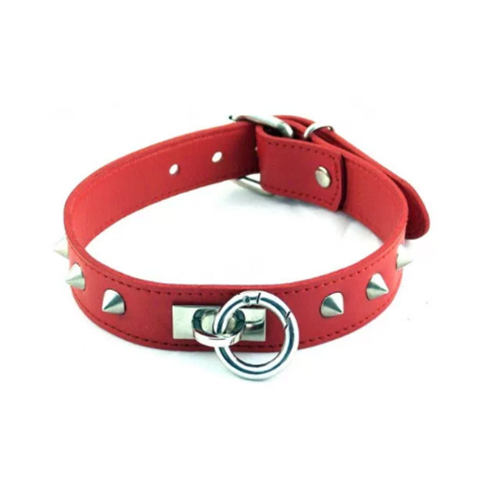 nal-pic_jpg_07838baa-3930-4878-8427-c32a5aec92e5 Rouge O Ring Studded Collar Red - Image 1
