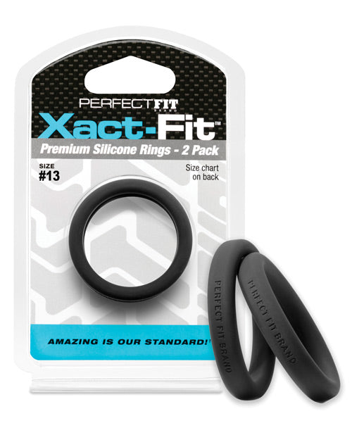 perfectfit13twoblackcockrings Perfect Fit Xact Fit #13 - Black Pack of 2 - Image 1
