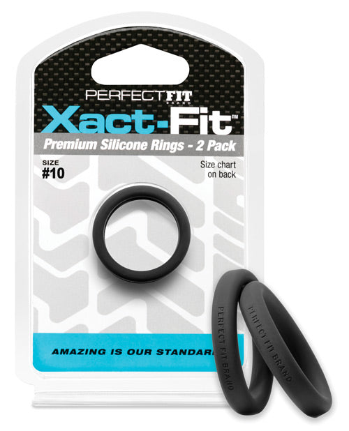 perfectfit2packcockrings Perfect Fit Xact Fit #10 - Black Pack of 2 - Image 1